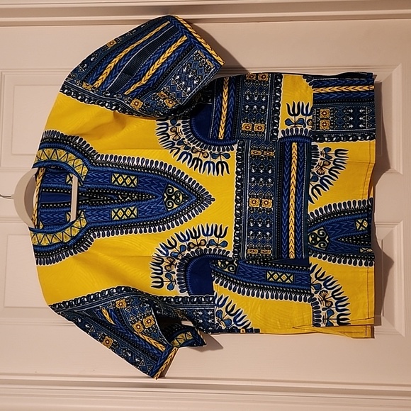 Ankara African Print Men's Dashiki - Picture 2 of 5